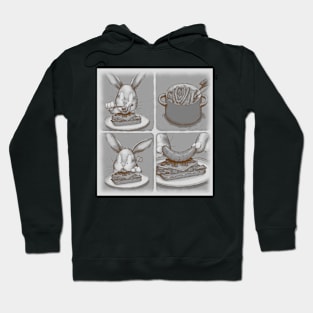 rabbit having sausage for dinner Hoodie